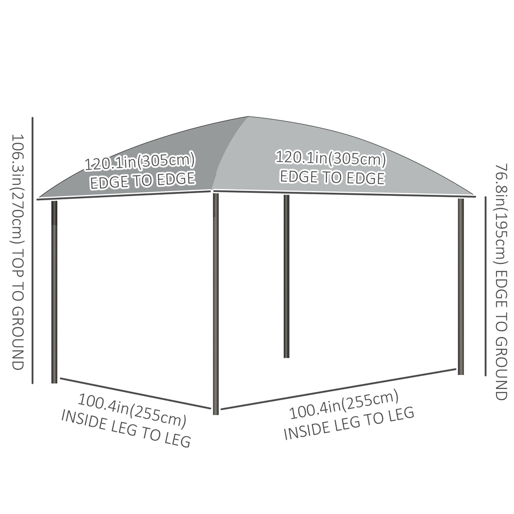 10' x 10' Hardtop Gazebo, Outdoor Gazebo Canopy with UV60+ Polycarbonate Roof, Curtains, Central Hook and Steel Frame for Garden, Lawn, Backyard, Deck, Dark Grey