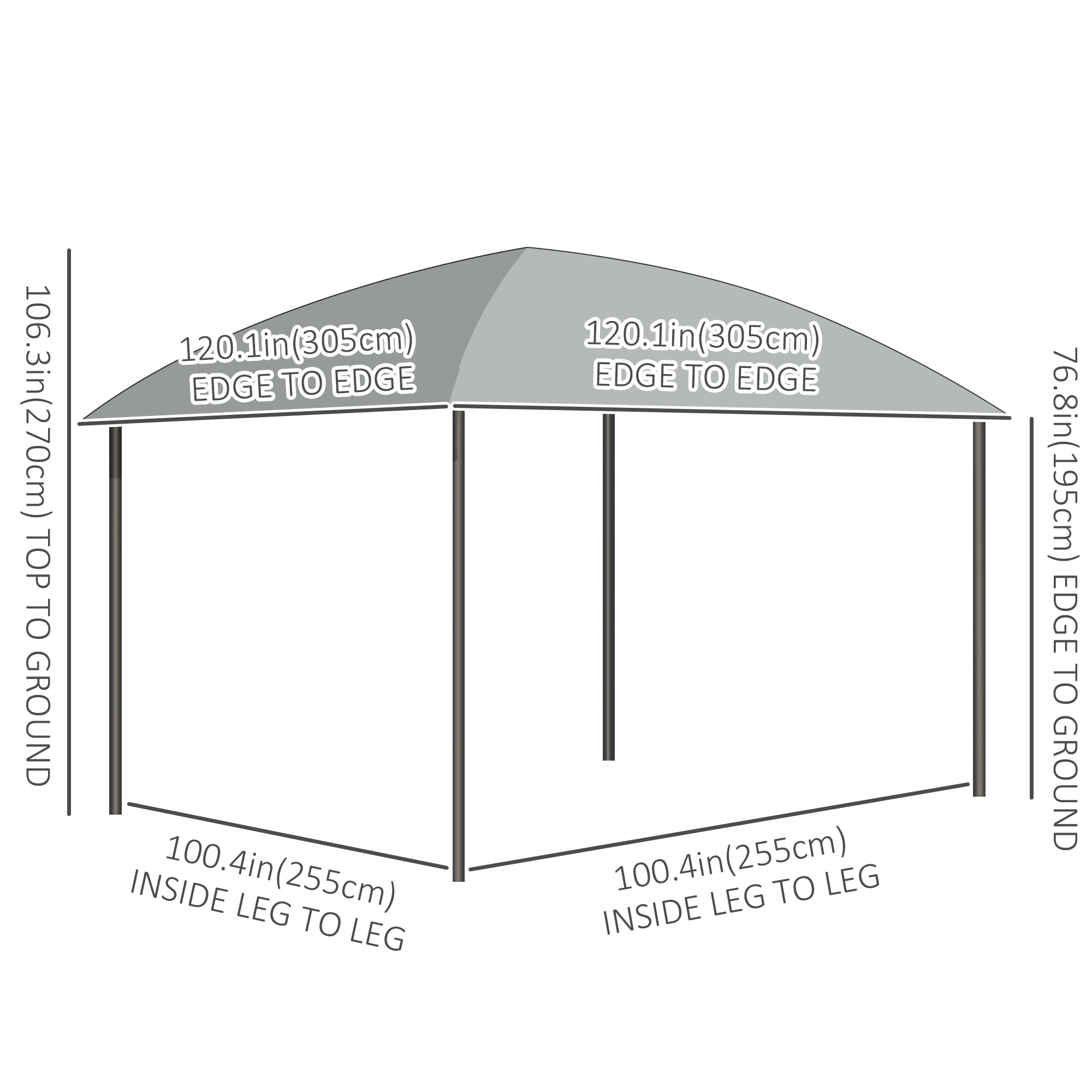 10' x 10' Hardtop Gazebo, Outdoor Gazebo Canopy with UV60+ Polycarbonate Roof, Curtains, Central Hook and Steel Frame for Garden, Lawn, Backyard, Deck, Dark Grey