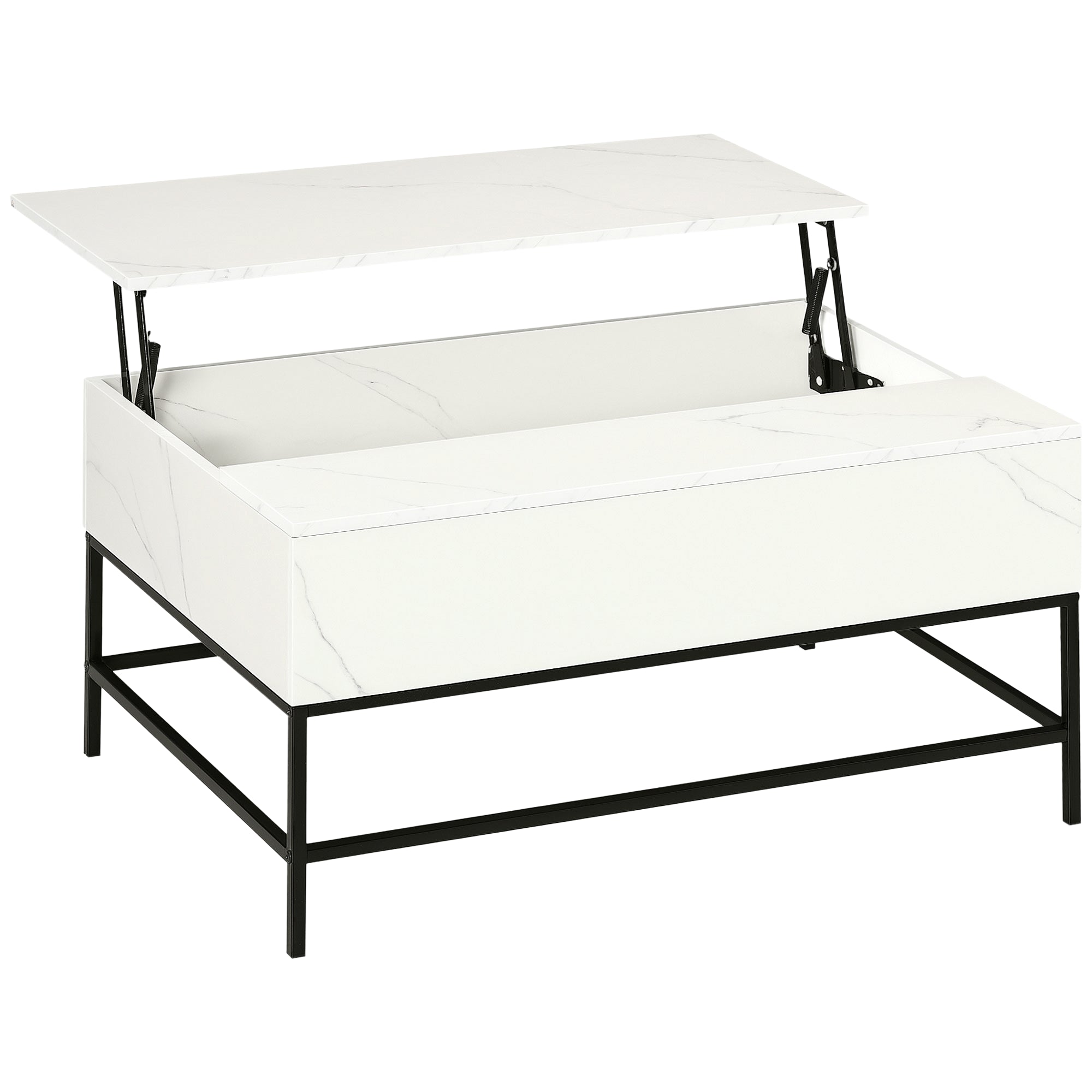 Lift Top Coffee Table with Hidden Storage Compartment Lift Tabletop Center Table for Living Room, Grey