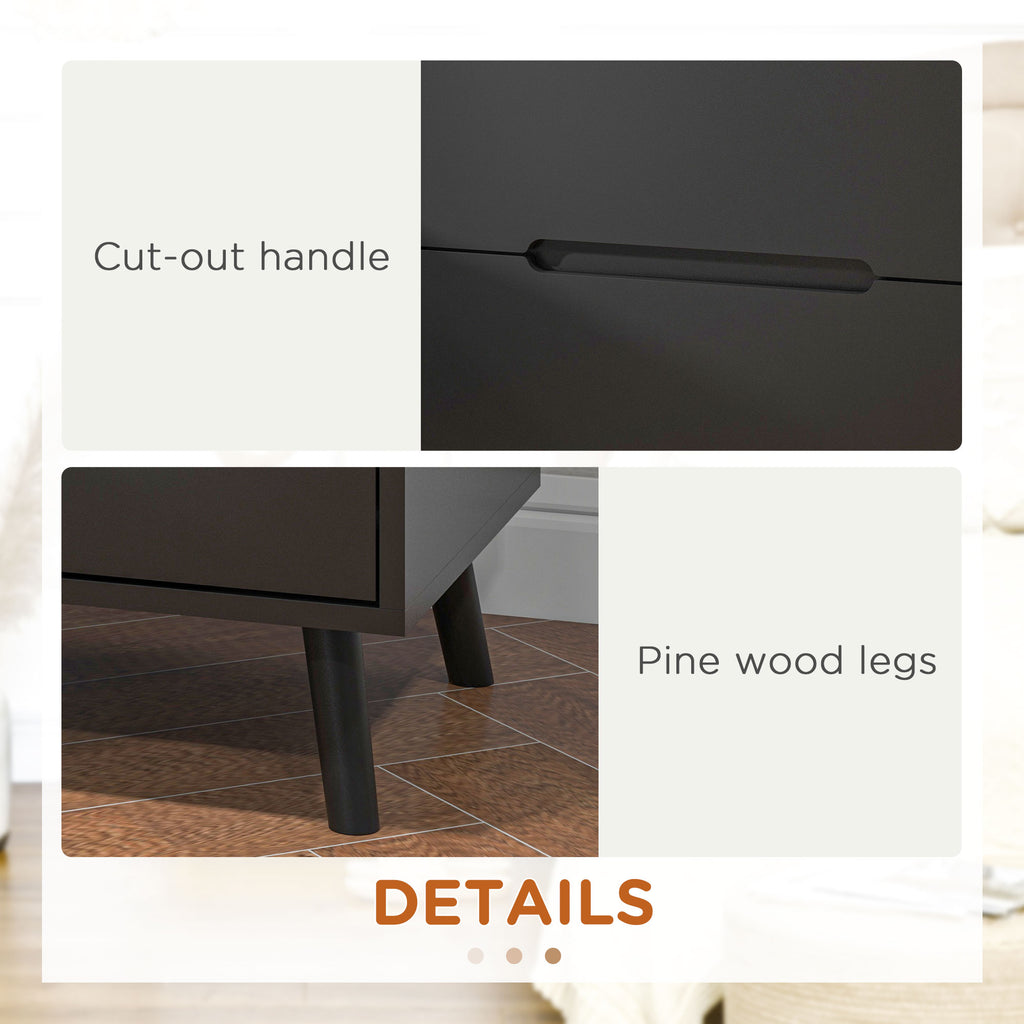 Modern Nightstand, Night Table with 2 Drawers, Bed End Table with Solid Wood Legs for Bedroom