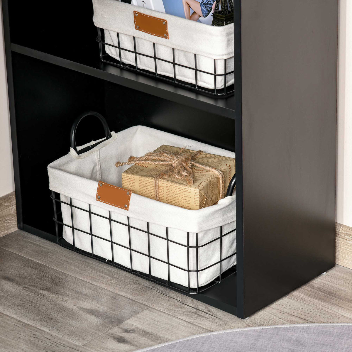 Modern Computer Desk with Storage Shelves, 47" Writing Table Workstation with Bookshelf for Home Office, White