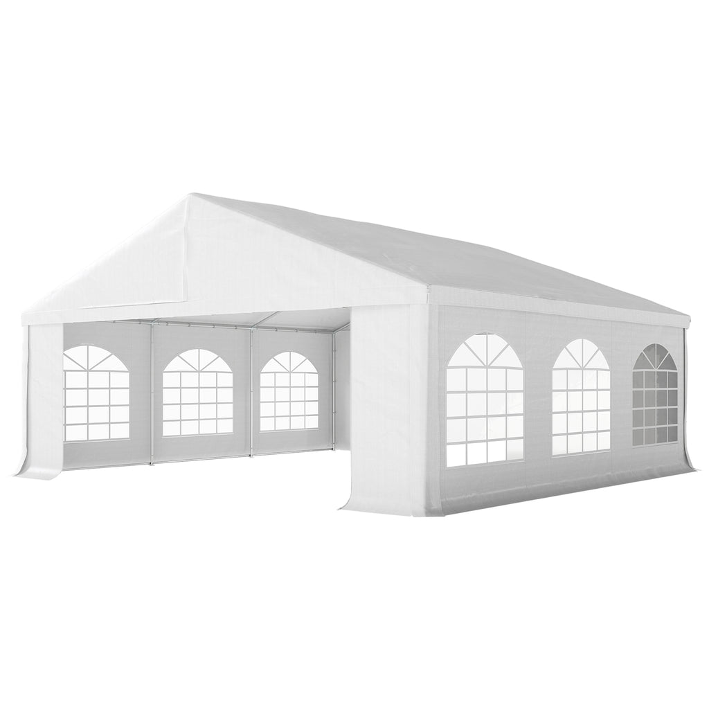 20' x 20' Heavy-duty Large Wedding Tent, Outdoor Carport Garage Party Tent, Patio Gazebo Canopy with Sidewall, Grey