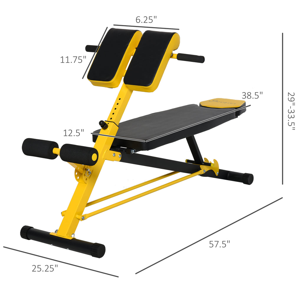 Soozier Adjustable Weight Bench Roman Chair Exercise Training Multi-Functional Hyper Extension Bench Dumbbell Bench Ab Sit up Decline Flat Black and Red