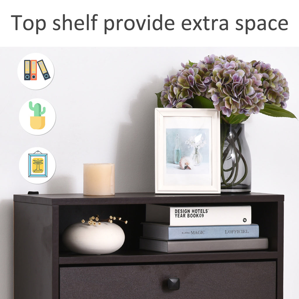 Slim Shoe Storage with 3 Flip Drawers and Adjustable Shelves Shoe Cabinet Organizer for 9 Pair, Coffee
