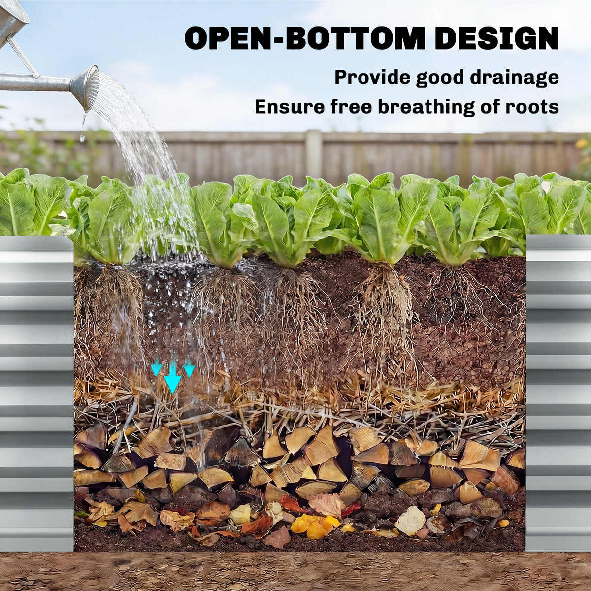 6 x 3 x 1ft Galvanized Raised Garden Bed, Reinforced Outdoor Planter Box with Open Bottom, Silver