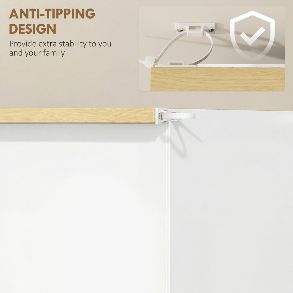 Shoe Storage Cabinet with 2 Flip Drawers and Adjustable Shelves for 6-12 Pairs of Shoes, White