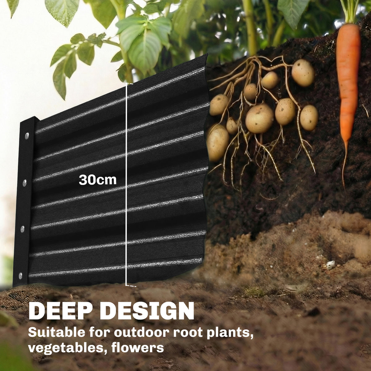 8 x 1.3 x 1.5ft Galvanized Raised Garden Bed, Reinforced Outdoor Planter Box with Open Bottom, Green