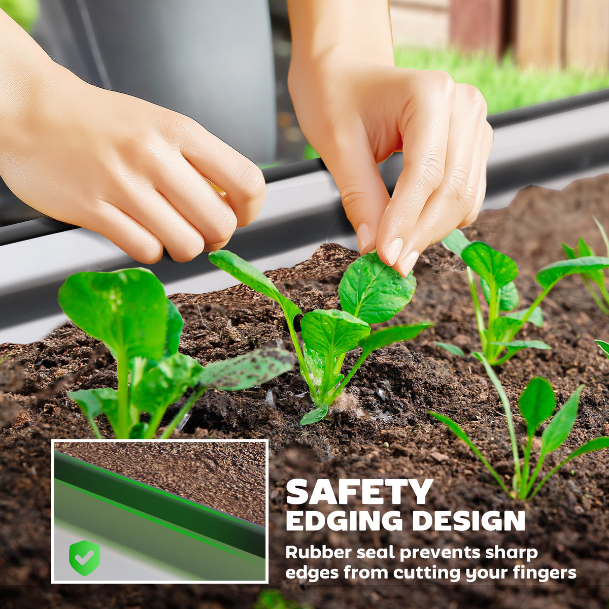 6' x 3' x 1' Large Outdoor Planter Box, Galvanized Raised Garden Bed with Metal Plant Stake, Silver