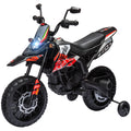 دراجة نارية كهربائية للأطفال مرخصة من Qaba 12V Aprilia، دراجة ترابية تعمل بالبطارية مع عجلات تدريب للأعمار 3-8، أحمر