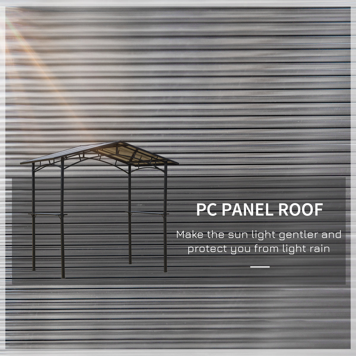 8' x 5' Hardtop Grill Gazebo Aluminium BBQ Canopy Gazebo Outdoor Canopy with Side Shelves