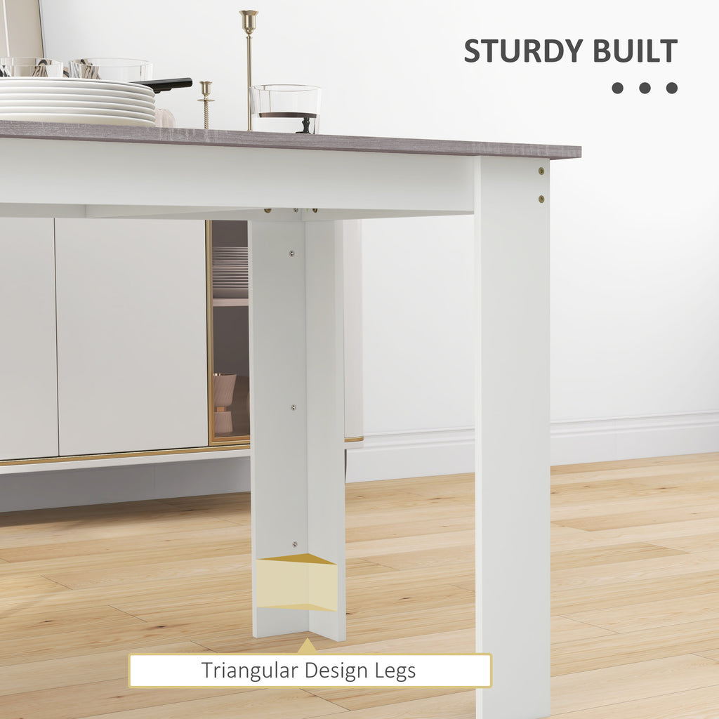 47" Kitchen Table for 4-6 People, Dining Table with Wood Effect for Dining Room, Oak