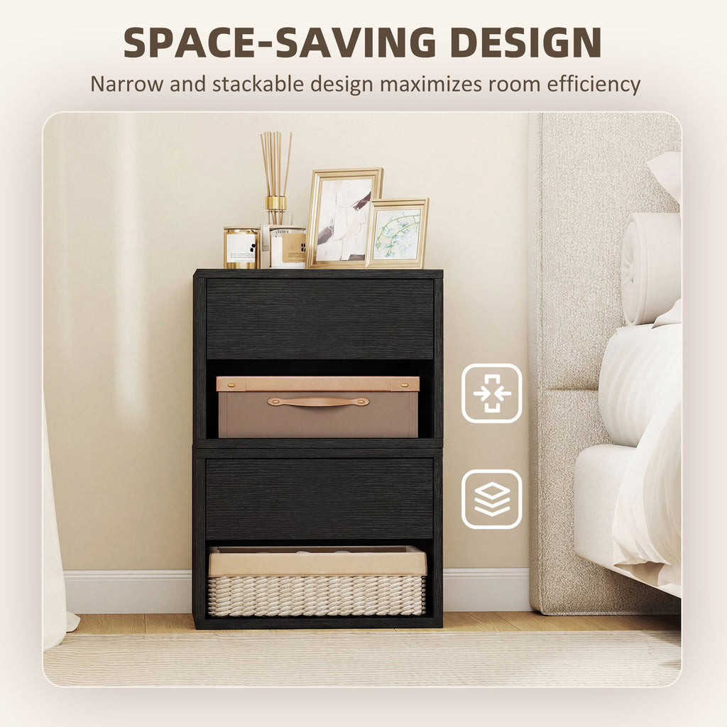 Floating Nightstand Set of 2, Wall Mounted Bedside Table with Drawer for Bedroom, White