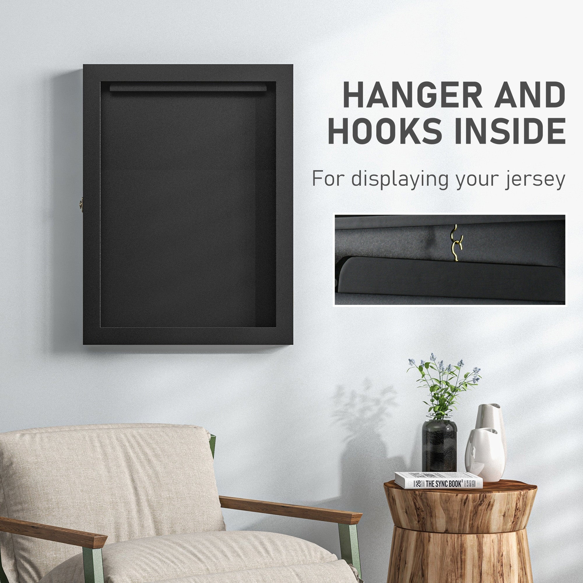 24" x 32" Hockey Jersey Frame, Jersey Shadow Box for Basketball, Football, Baseball, Black