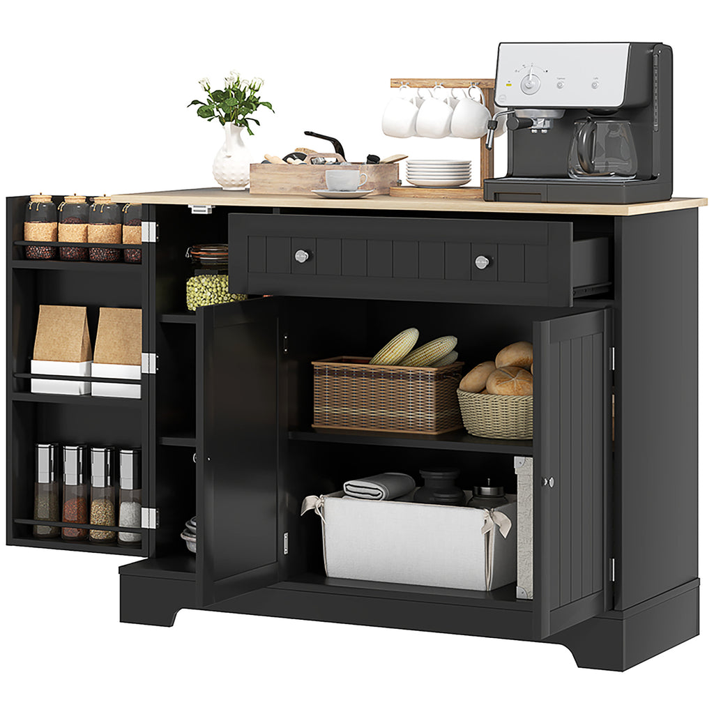 Modern Sideboard Cabinet, 41" Kitchen Buffet Cabinet with Drawer, Adjustable Shelf, 3 Doors for Dining Room, Grey
