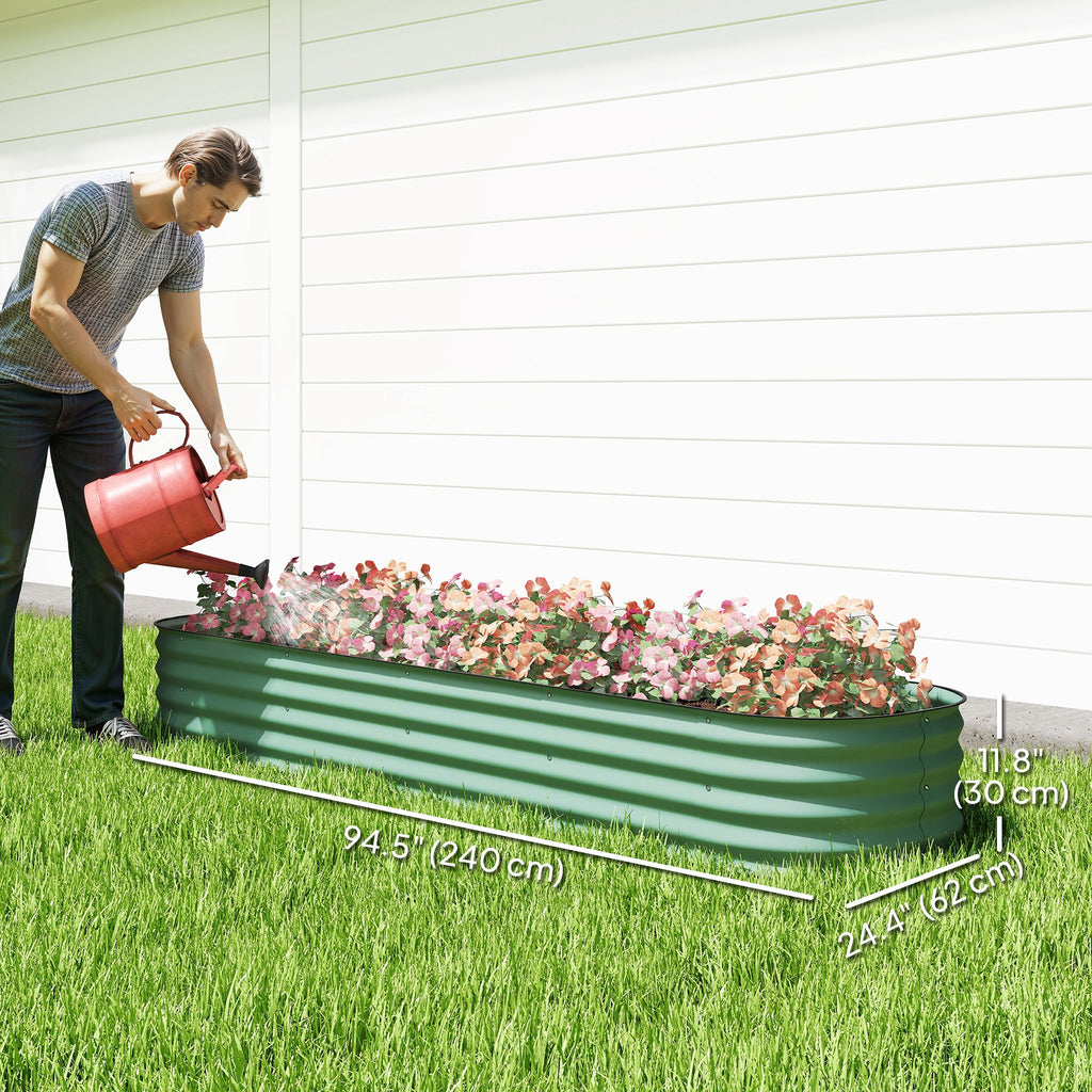4.9 x 2 x 1ft Galvanized Raised Garden Bed Kit, Metal Planter Box with Safety Edging, Black