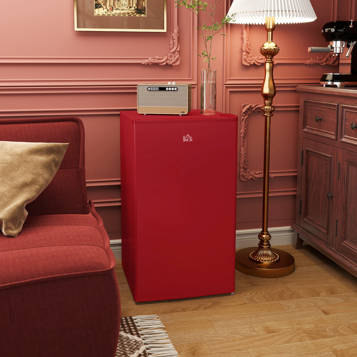 Compact Refrigerator, Mini Fridge with Freezer, Adjustable Shelf, Mechanical Thermostat and Reversible Door, White