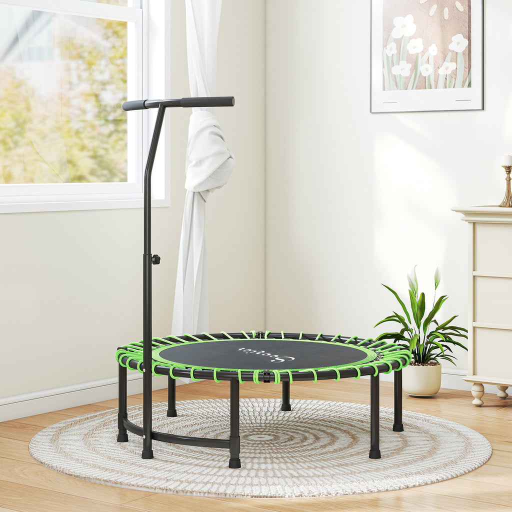 Soozier 45" Mini Trampoline for Adults, Foldable Fitness Exercise Rebounder with Adjustable Handle
