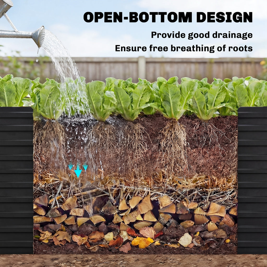 8' x 4' x 2' Raised Garden Bed, Galvanized Planter Box for Growing Flowers, Herbs and Vegetables, Green