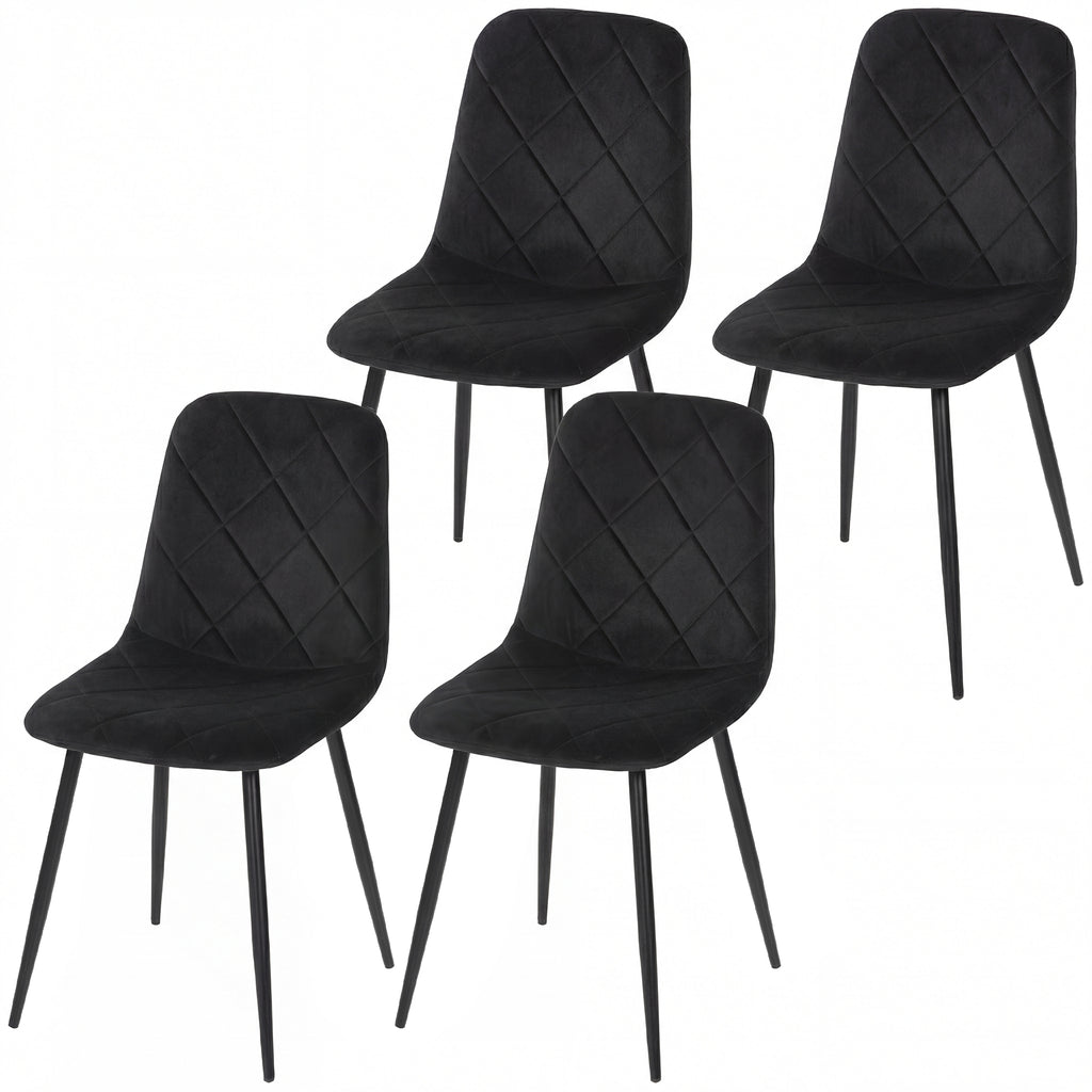 Dining Chairs Set of 4, Upholstered Dining Room Chairs with Steel Legs, Modern Kitchen Chair for Dining Room, Grey