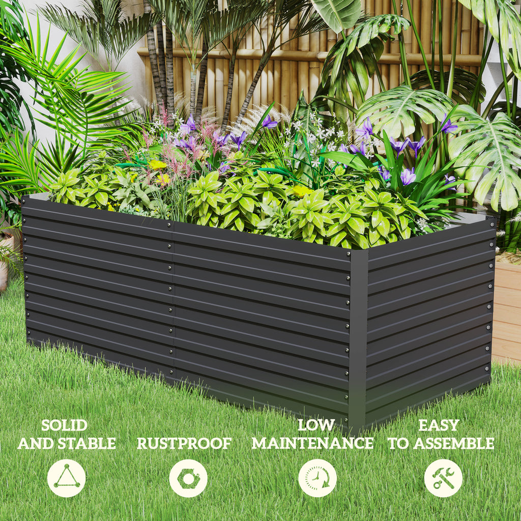 5' x 3' x 2' ዝዓቢ ልዕል ዝበለ ኣታኽልቲ ዓራት፣ ንዕምባባታት፣ ቅመማትን ኣሕምልትን ንምብቃል ዝጠቅም ጋልቫናይዝድ ዝተገብረ ኣታኽልቲ ሳጹን፣ ጸሊም ግራጫ