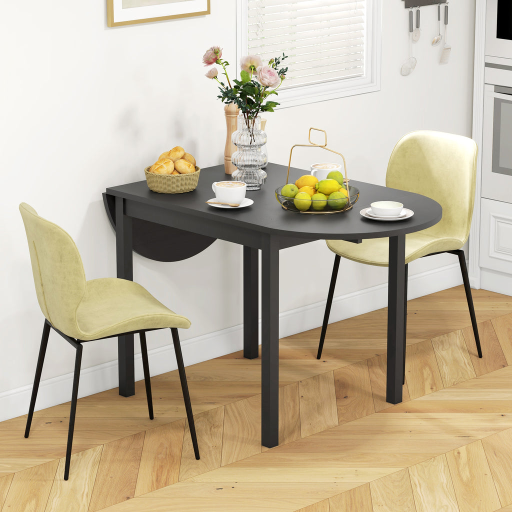 Solid Wood Kitchen Table, Drop Leaf Tables for Small Spaces, Folding Dining Table, Brown