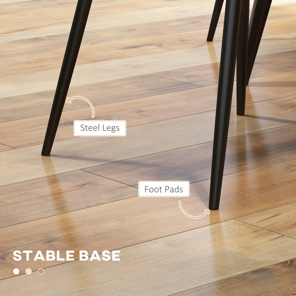 Modern Dining Chairs PU Leather Metal Legs Set of 4 Kitchen Chairs Living Room Quality Design Mid-Class Black
