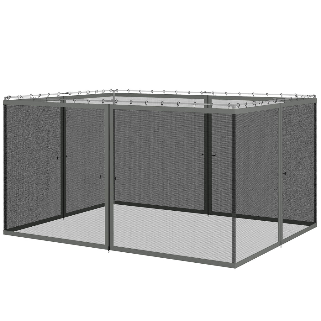 Replacement Mosquito Netting for Gazebo 10' x 12' Black Screen Walls for Canopy with Zippers, White