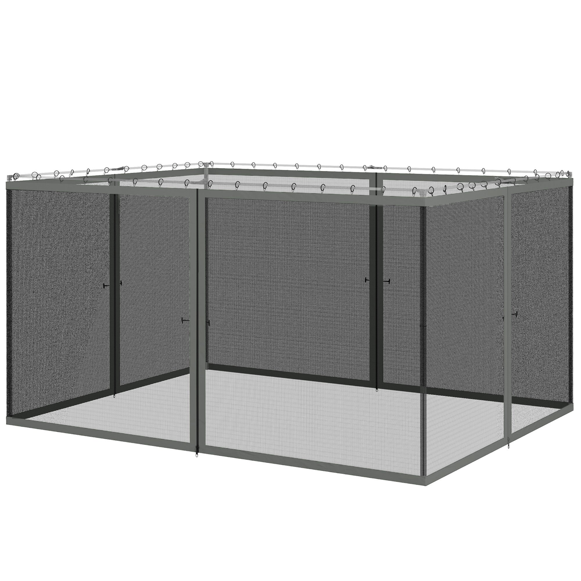 Replacement Mosquito Netting for Gazebo 10' x 12' Black Screen Walls for Canopy with Zippers, White