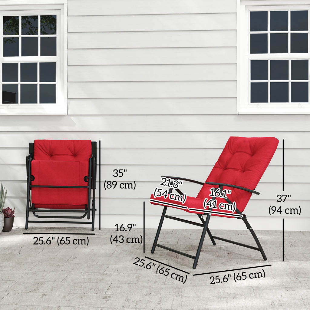Foldable Lounge Chair, Fabric Upholstered Recliner, Outdoor Lounger with Armrest, Metal Frame for Backyard, Blue