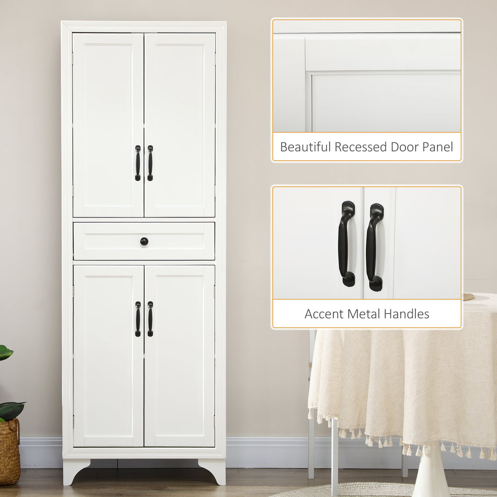Freestanding Storage Cabinet, Kitchen Pantry Cabinet with 2 Shelves, 4 Doors, Kitchen Storage Cabinets for Dining Room