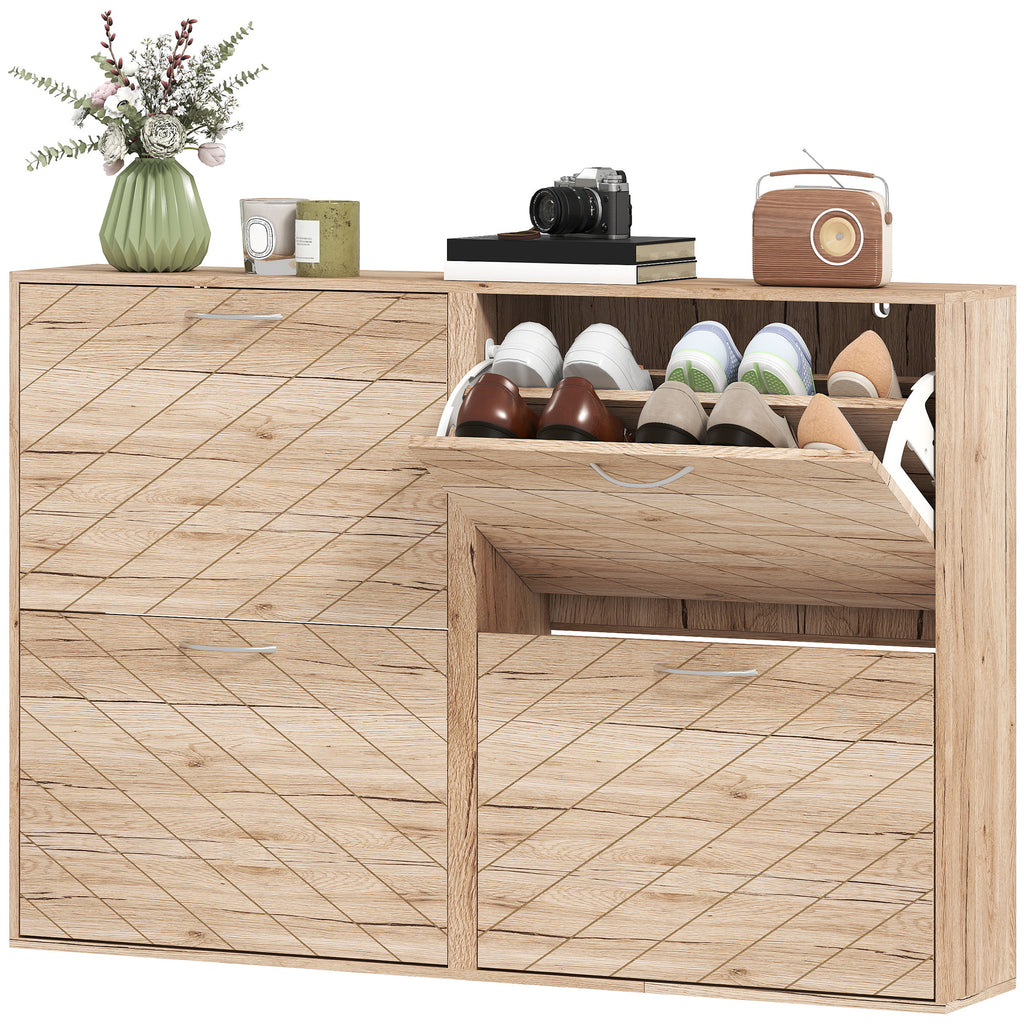 Shoe Storage Cabinet with 3 Flip Drawers, Narrow and Slim, 12 Pair of Shoes Organizer for Hallway, Entryway