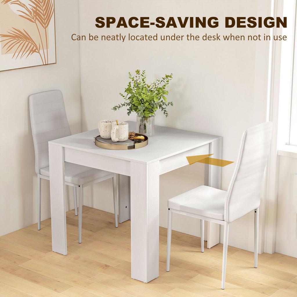 Dining Table Set for 2, Square Kitchen Table and Chairs, Dining Room Table and PU Leather Upholstered Chairs, Black
