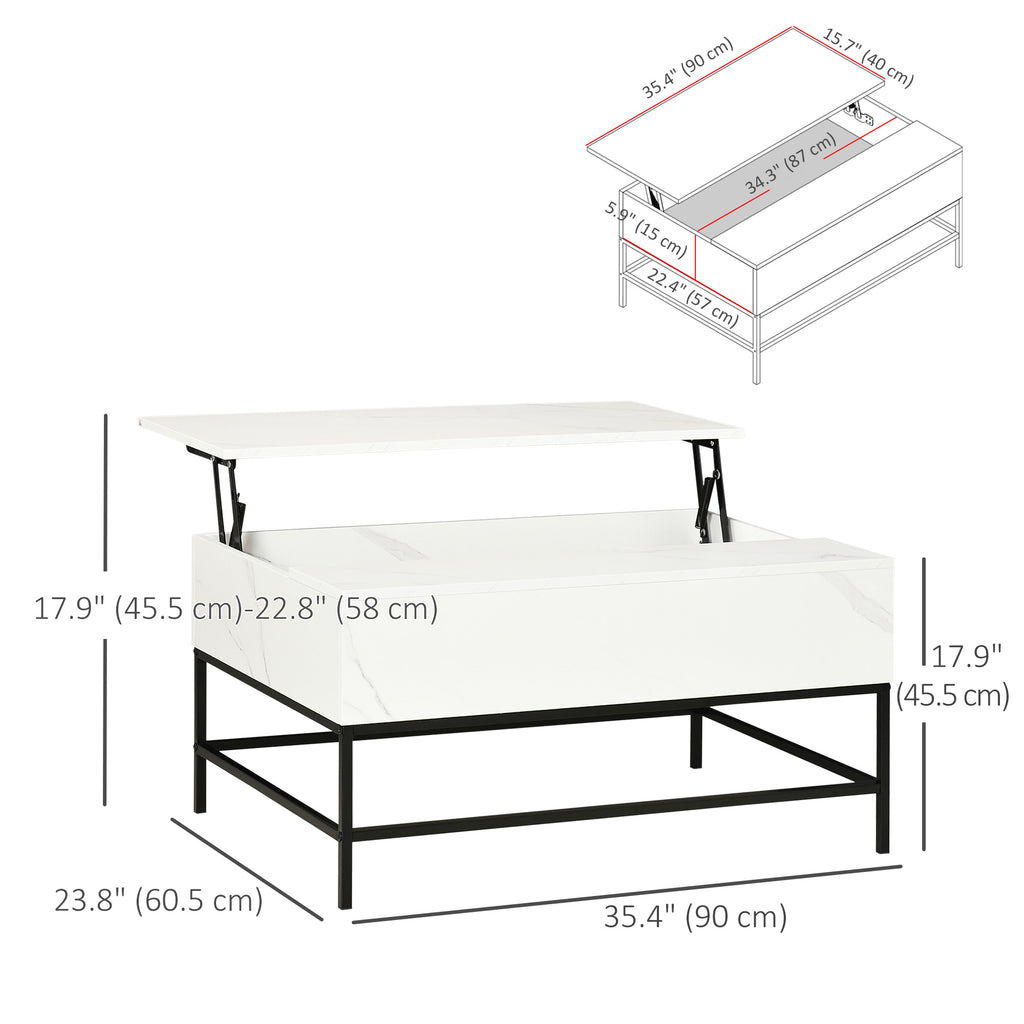 Lift Top Coffee Table with Hidden Storage Compartment Lift Tabletop Center Table for Living Room, Grey