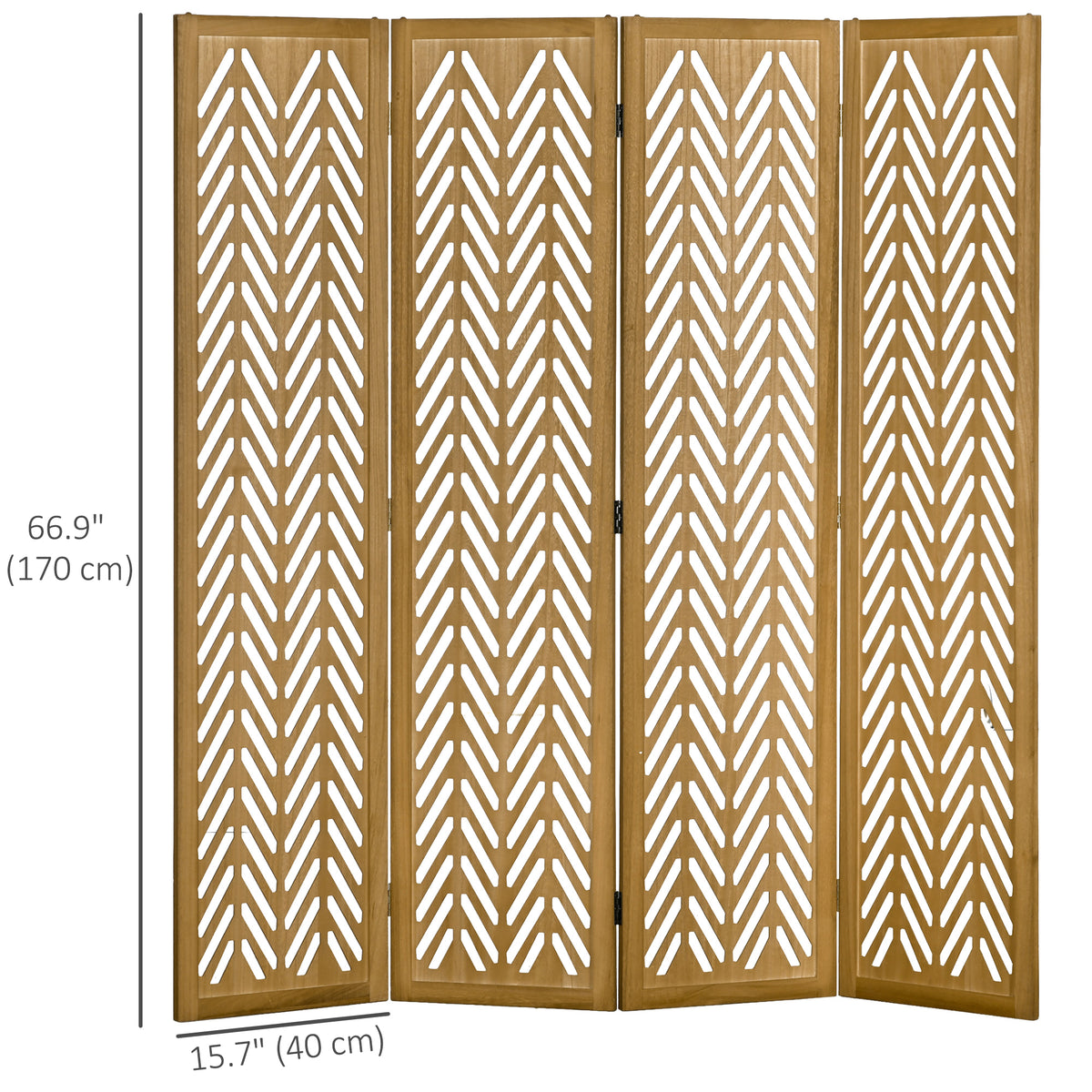 3 Panel Room Divider, 5.6ft Tall Wood Folding Privacy Screens, Freestanding Partition Wall Dividers, Light Brown