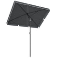 6.5x4ft Rectangle Patio Umbrella Aluminum Tilt Adjustable Garden Parasol Sun Shade Outdoor Canopy Green