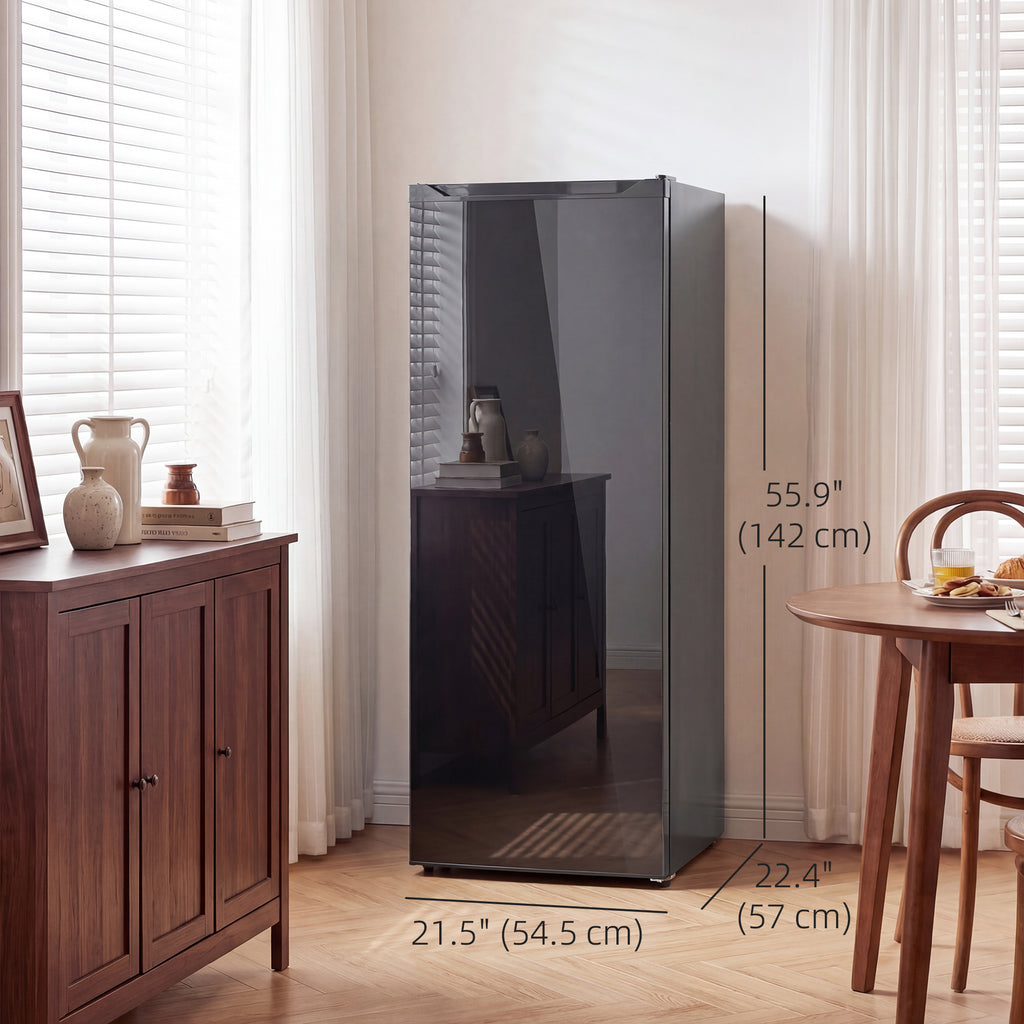 7.0 Cu.Ft Upright Freezer, Compact Stand Up Freezer with 6 Adjustable Shelves, Reversible Door for Home Office, White