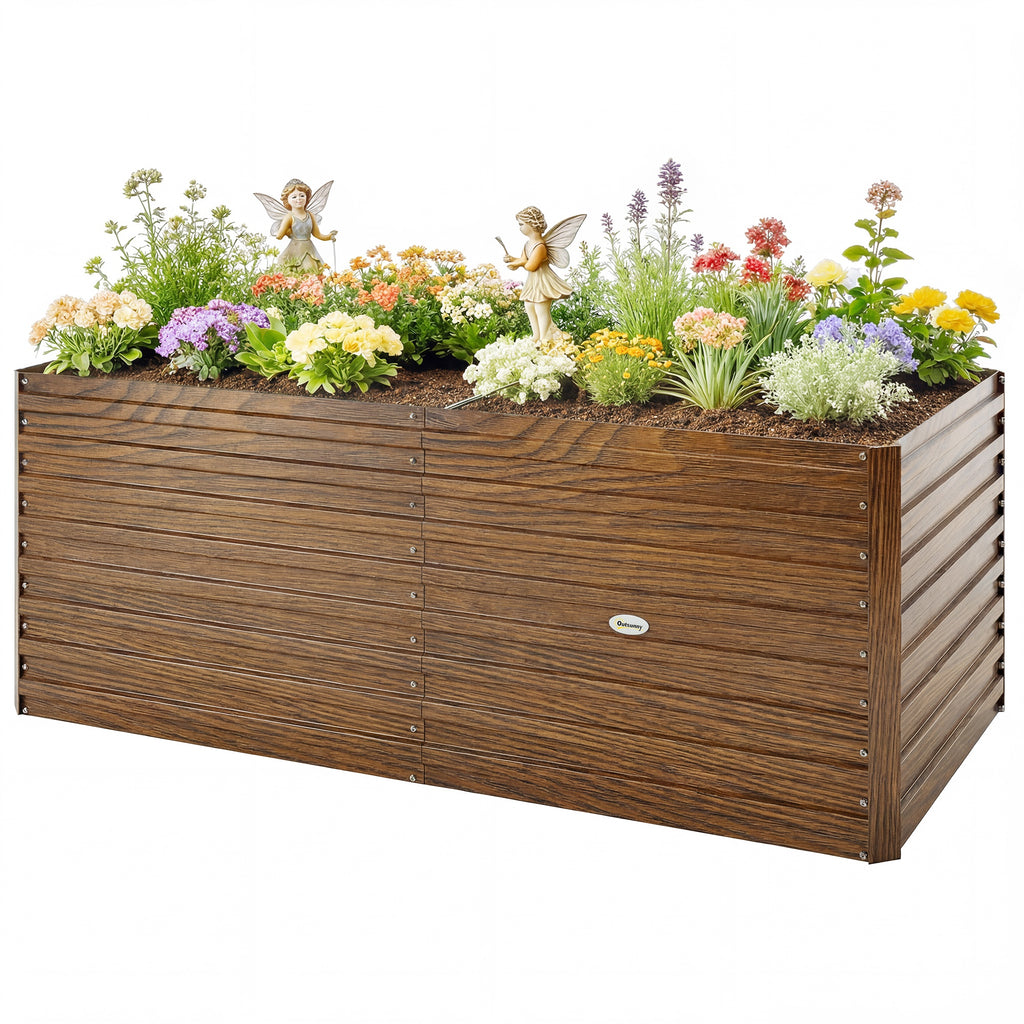 8' x 4' x 2' ዝዓቢ ልዕል ዝበለ ኣታኽልቲ በድኒ፣ ንኣታኽልቲ፣ ቀመምን ኣሕምልትን ንምብቃል ዝጠቅም ጋልቫናይዝድ ዝተገብረ ኣታኽልቲ ሳጹን ጸሊም ቡናዊ ዕጨይሽ መልክዕ