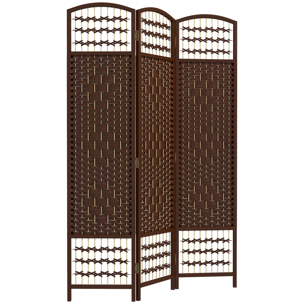 4 Panel Folding Room Divider, Portable Privacy Screen, Wave Fiber Room Partition for Home Office, White
