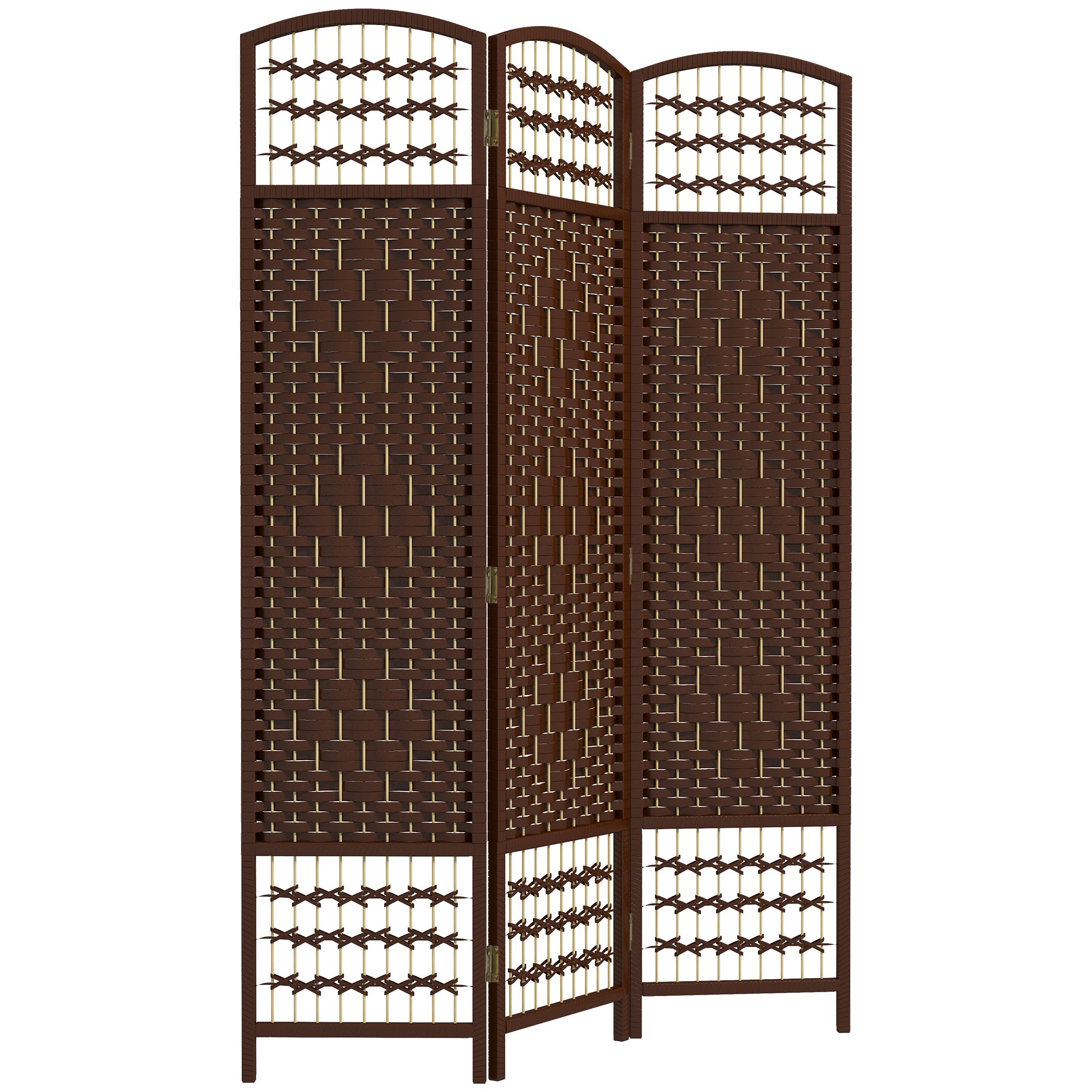 4 Panel Folding Room Divider, Portable Privacy Screen, Wave Fiber Room Partition for Home Office, White