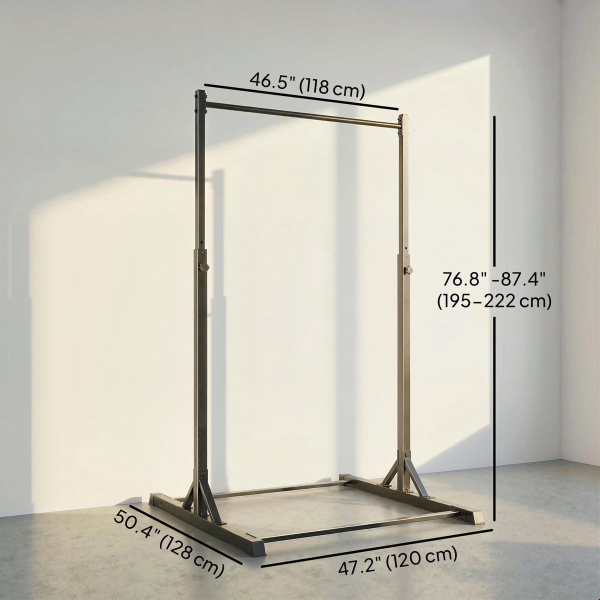Soozier Portable Pull Up Station, Height Adjustable Pull Up Bar with 8 Levels for Home Gym Strength Training, 440LBS Capacity