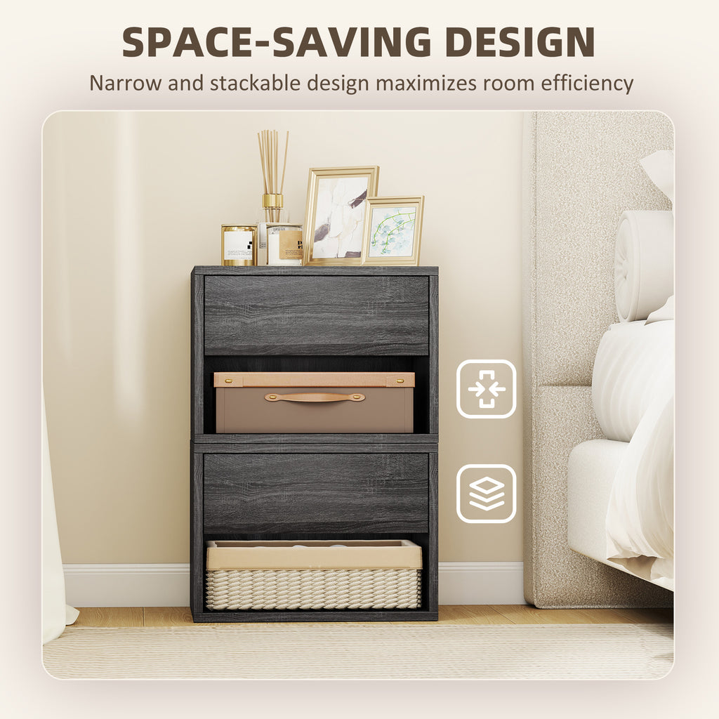 Floating Nightstand Set of 2, Wall Mounted Bedside Table with Drawer for Bedroom, White