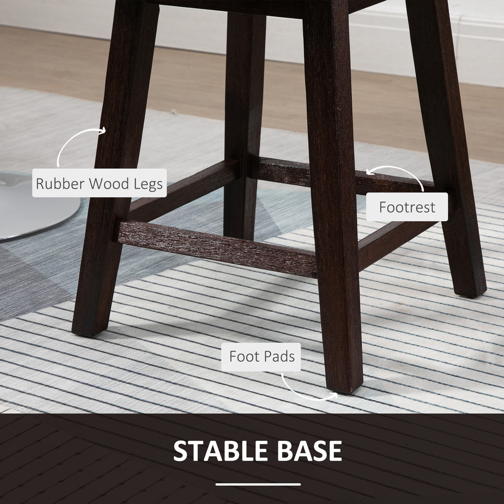 2 Pieces Swivel Bar Stools, Counter Height Stools Set of 2 with Wood Legs and Footrests for Dining Room, Dark Grey