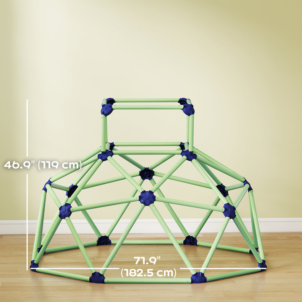 Qaba Climbing Dome, 6FT Geometric Dome Climber, Indoor Outdoor Jungle Gym Playground for Kids 3-8 Boys Girls, Green