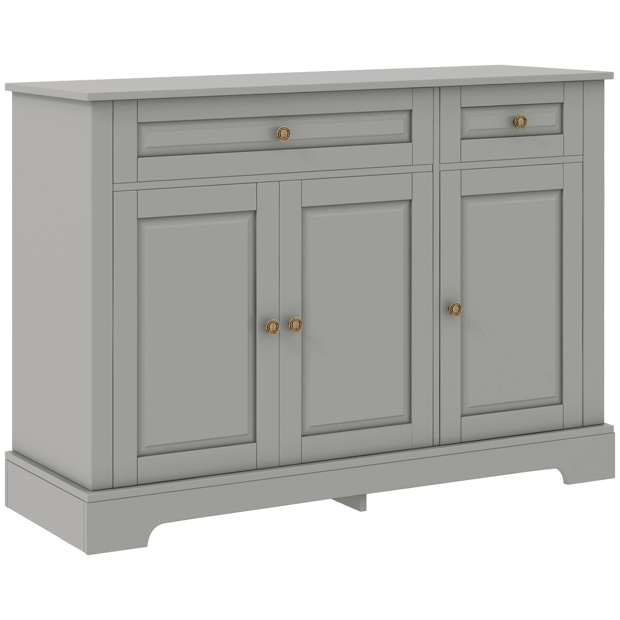 Modern Sideboard Cabinet, Buffet Cabinet with 2 Drawers and Adjustable Shelves, Buffets Tables for Dining Room, Black