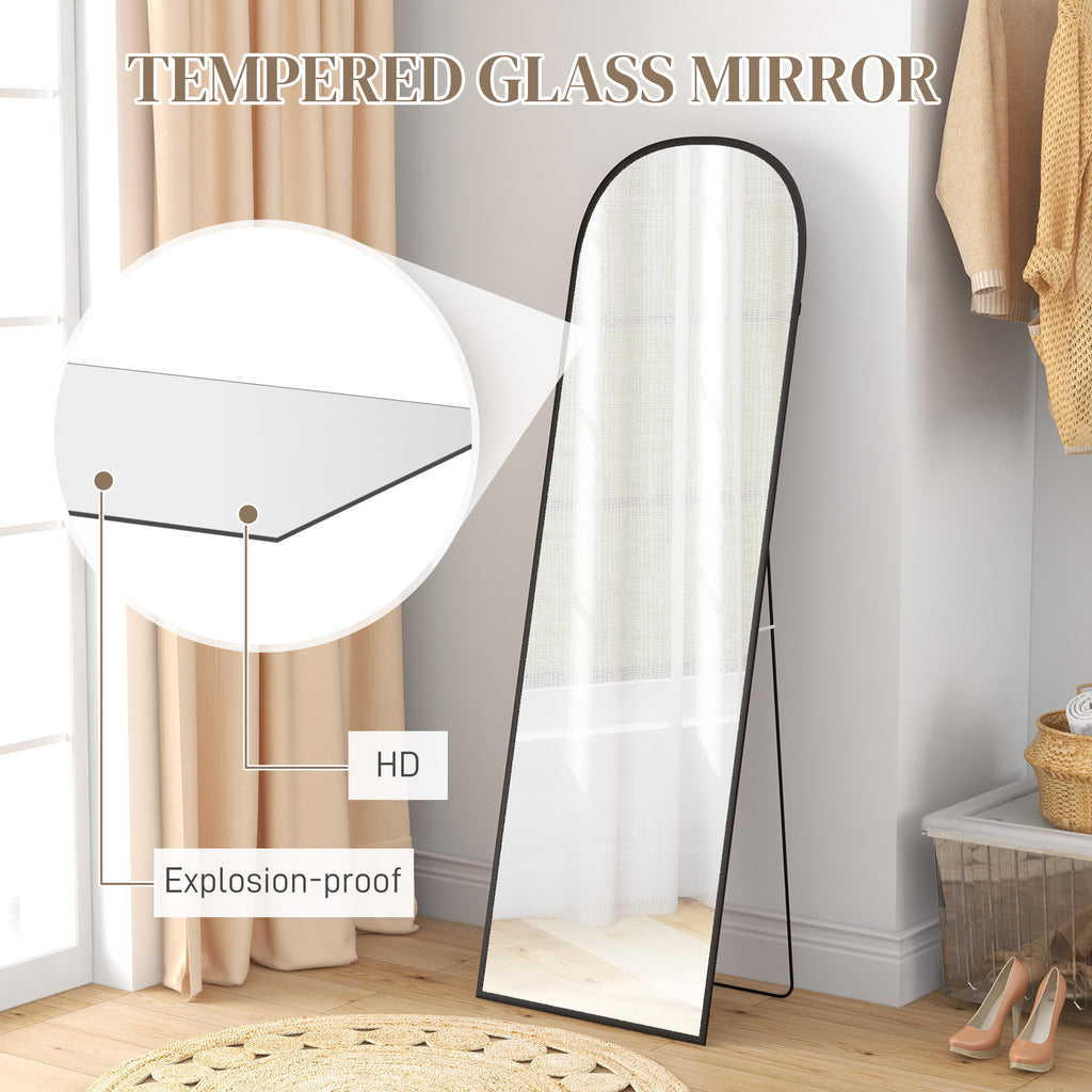 ርእሲ ዝተሓጸረ ደው ዝበለ መስታወት፣ 64" x 20" ምሉእ ንውሓት መስታወት፣ ንምድላይ ወይ ንግድግዳ ዝተሰንጠቐ ንሳሎን፣ ንድሕሪት ክፍሊ፣ ጸሊም