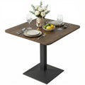 28" Square Dining Table, Modern Dining Room Table with Steel Base, Space Saving Small Kitchen Table, Walnut Wood Grain