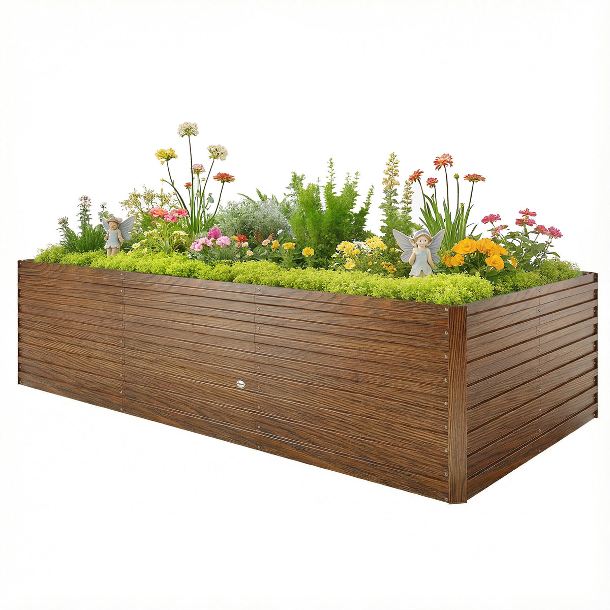 8' x 4' x 2' ዝዓቢ ልዕል ዝበለ ኣታኽልቲ በድኒ፣ ንኣታኽልቲ፣ ቀመምን ኣሕምልትን ንምብቃል ዝጠቅም ጋልቫናይዝድ ዝተገብረ ኣታኽልቲ ሳጹን ጸሊም ቡናዊ ዕጨይሽ መልክዕ