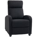 Single Recliner Sofa, Manual Home Theater Seating, Single Reclining Sofa Chair with Padded Seat for Living Room, Black