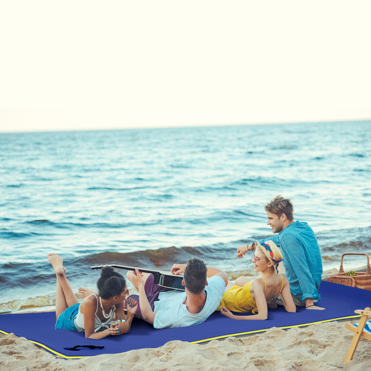 10' x 5' Roll-Up Pool Float Pad for Lakes, Oceans, & Pools, Water Mat for Playing, Relaxing & Recreation, Yellow