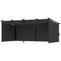 10' x 20' Metal Retractable Pergola Canopy with Sidewalls, Outdoor Gazebo UPF30+ Sun Shade Shelter for Garden, Deck